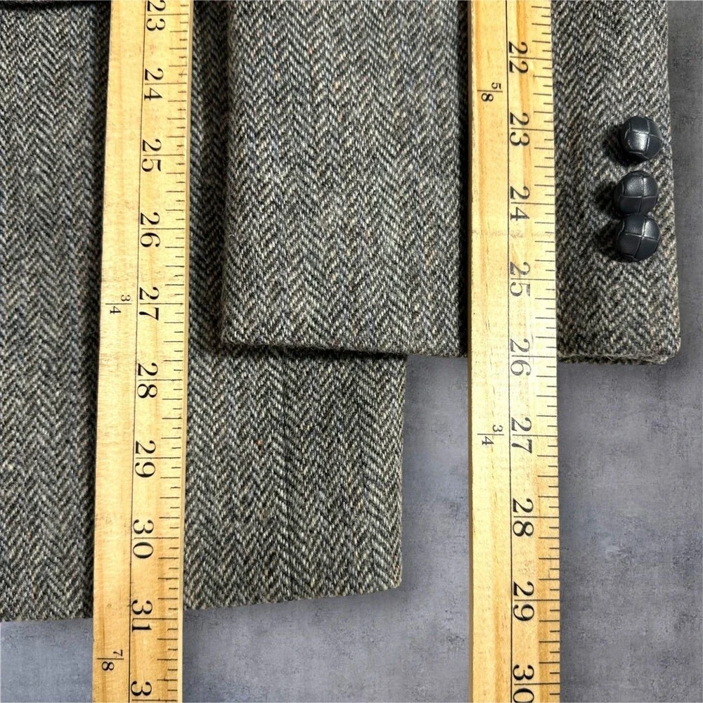 FOREMAN CLARK Vintage Mens Blazer Sport Coat Jacket Herringbone TWEED WOOL 40l